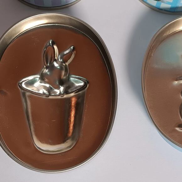 Lot of 2 Vintage Rabbit Frederick Warne & Co Tin Gift Box EMPTY Easter Bunny Lid - Picture 5 of 16